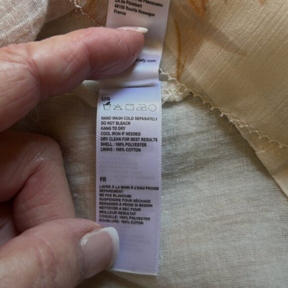 AMUSE SOCIETY Alese Shorts & Fara top in Cafe Cream ruffle tropical print sz S - Picture 13 of 14